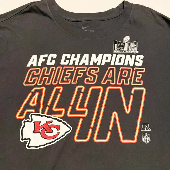 Nike AFC Champions Chiefs Are All In Tshirt Womens XL Shirt - Picture 2 of 15